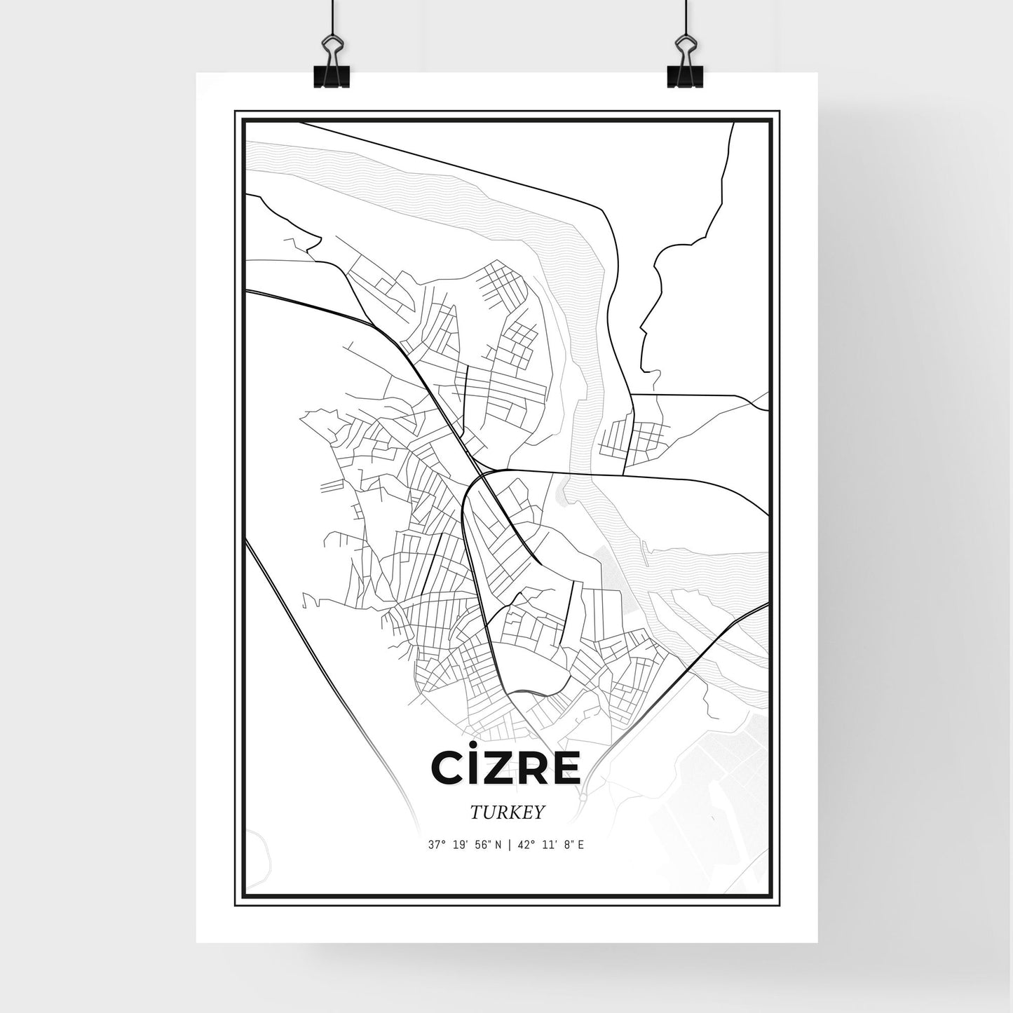 Cizre Turkey - Premium City Map Poster