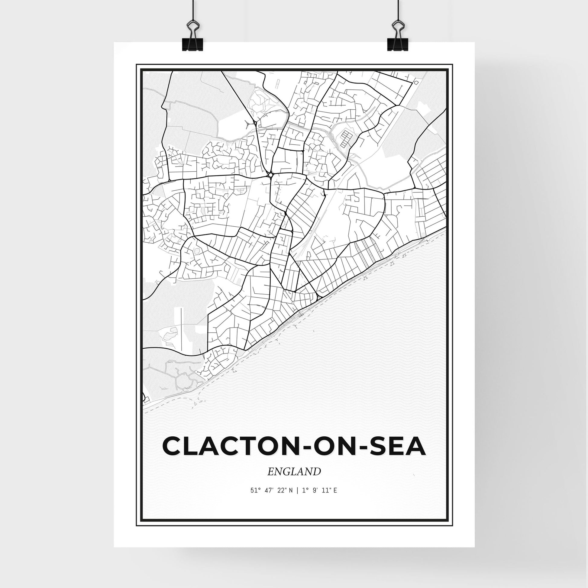 Clacton-on-Sea England - Premium City Map Poster