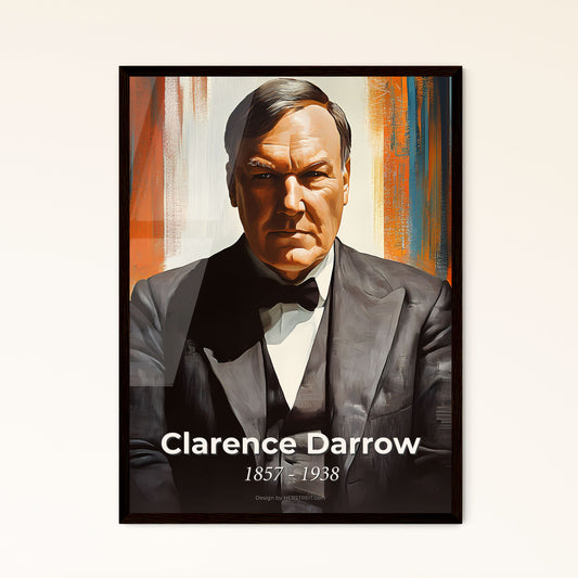 Portrait of Clarence Darrow, 1857 - 1938. Impressionistic painting of a man in a suit.