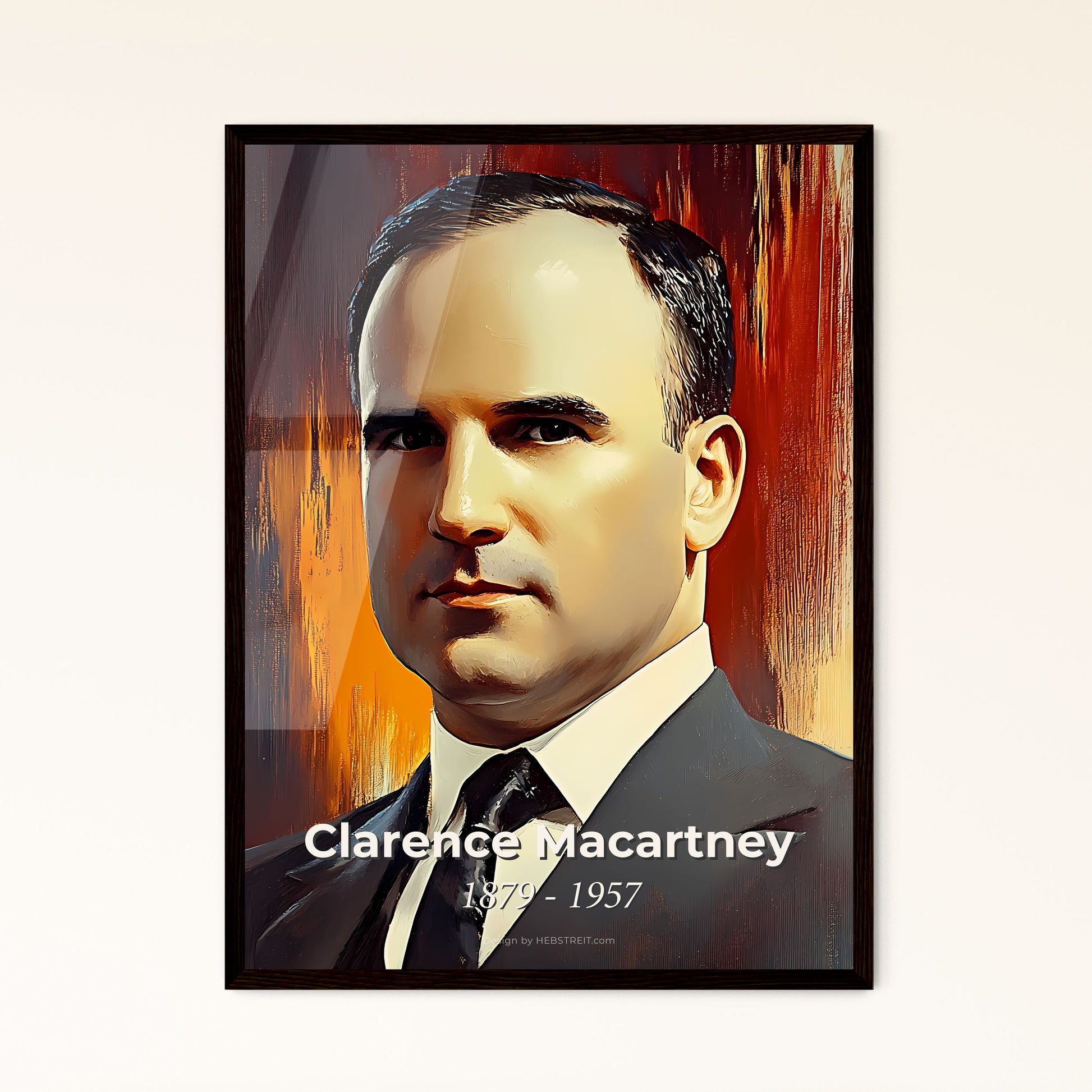 Portrait of Clarence Macartney, 1879 - 1957. Impressionistic painting of a man in a suit and tie.