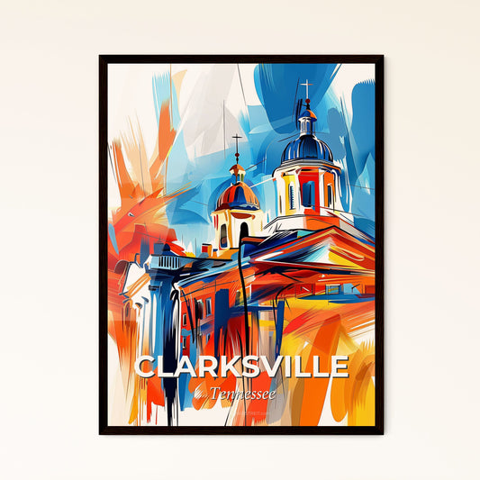 Vibrant Clarksville, Tennessee - A Painting Of A Building With A Dome