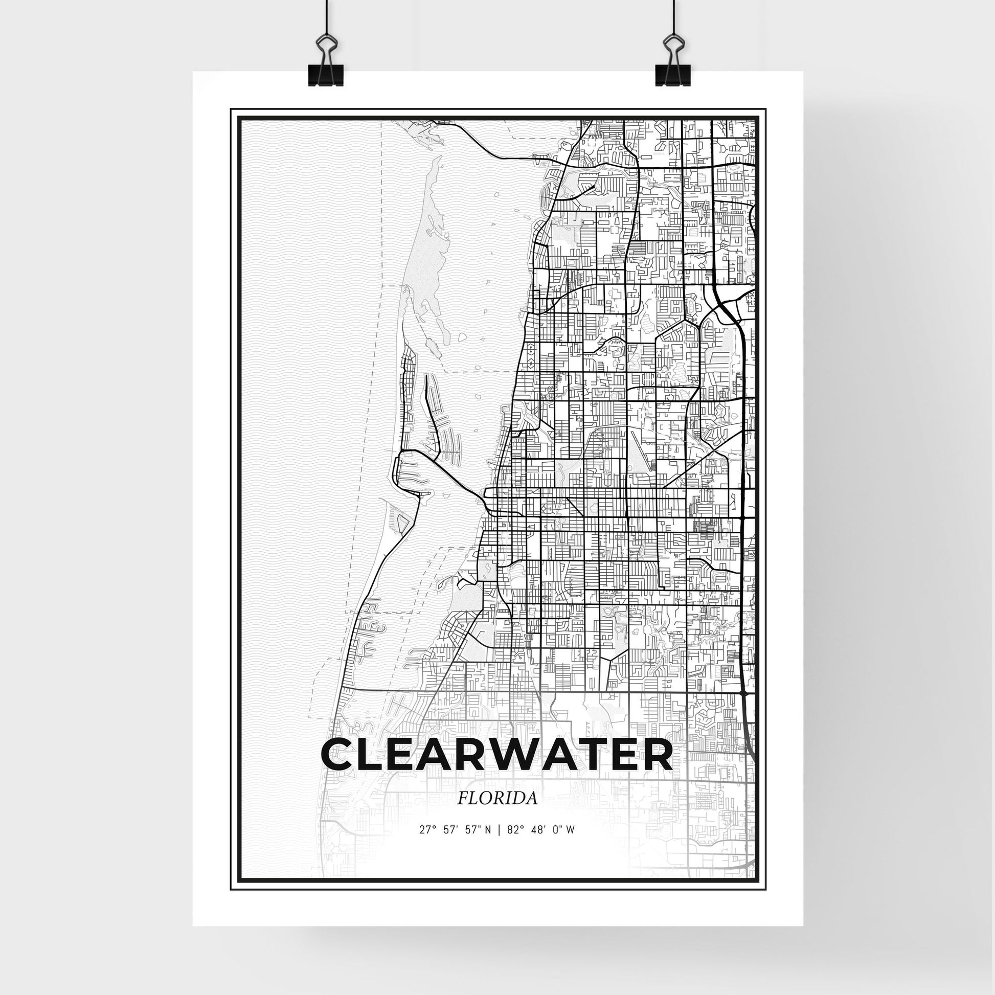 Clearwater Florida - Premium City Map Poster