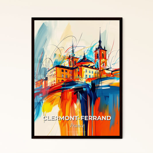 Vibrant Clermont-Ferrand, France - A Painting Of A Building