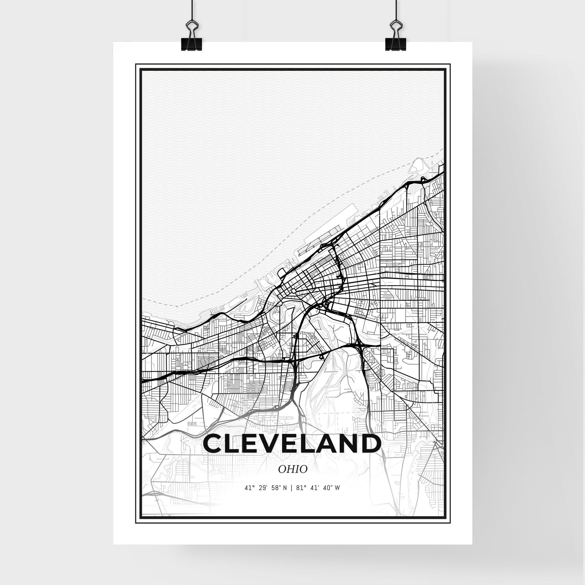 Cleveland Ohio - Premium City Map Poster