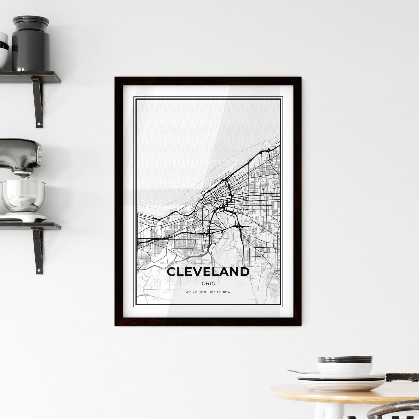 Cleveland Ohio - Minimal City Map