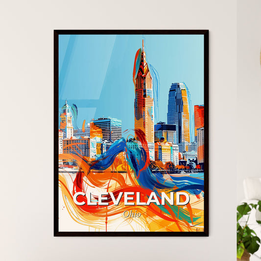 Vibrant Cleveland, Ohio - A Colorful Cityscape With Blue Sky