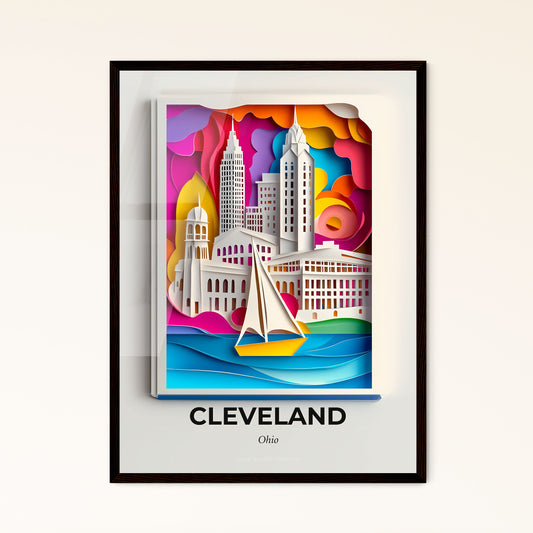 Vivid Cleveland, Ohio - a city with a sailboat in the water