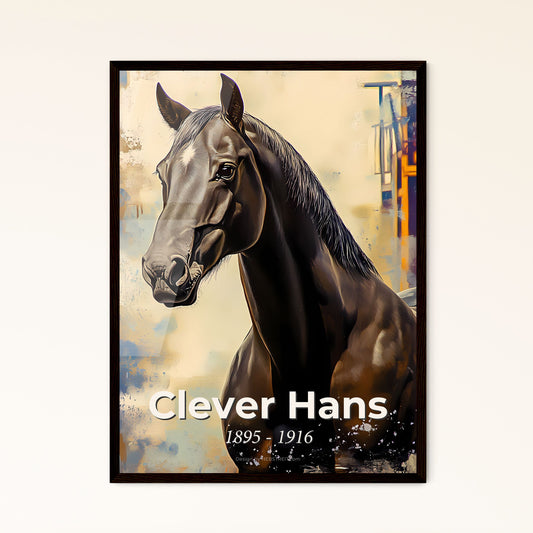 Portrait of Clever Hans, 1895 - 1916. Impressionistic painting of a horse running in water.