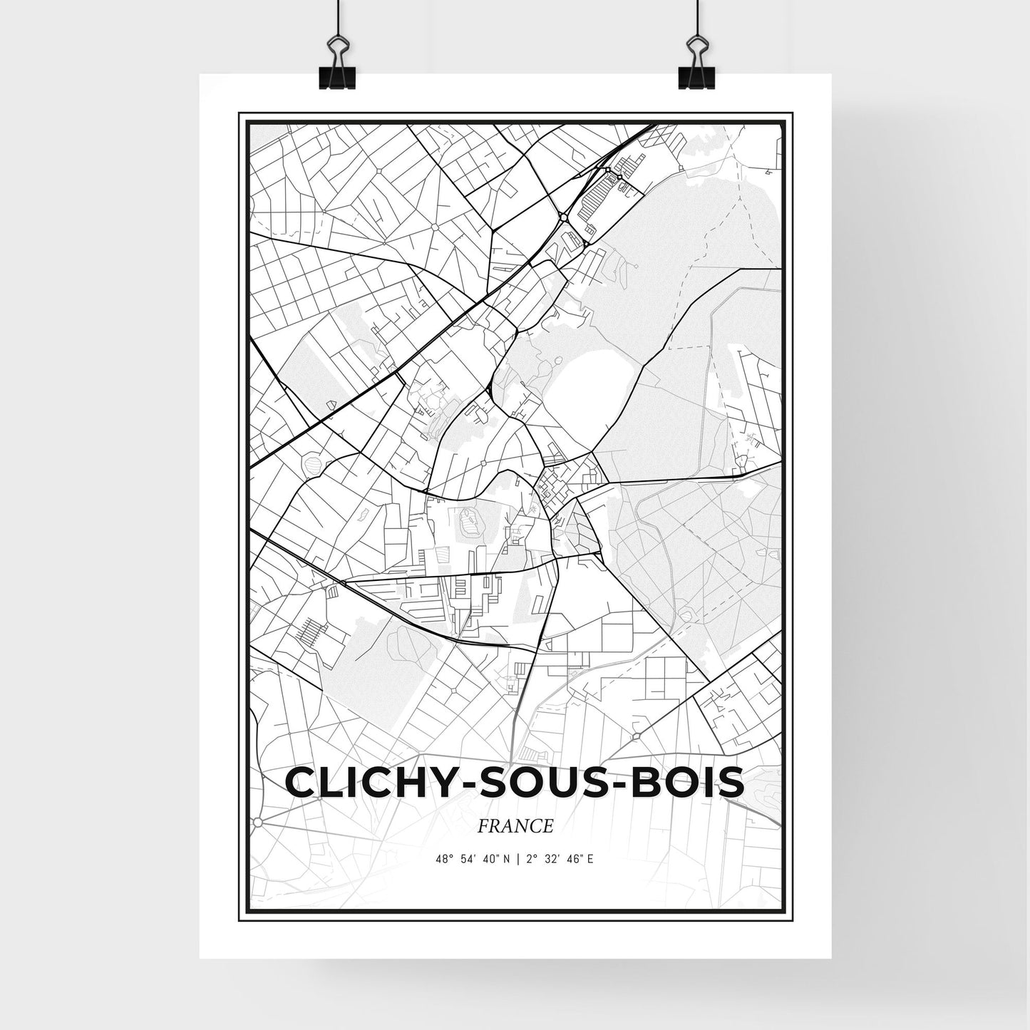 Clichy-sous-Bois France - Premium City Map Poster