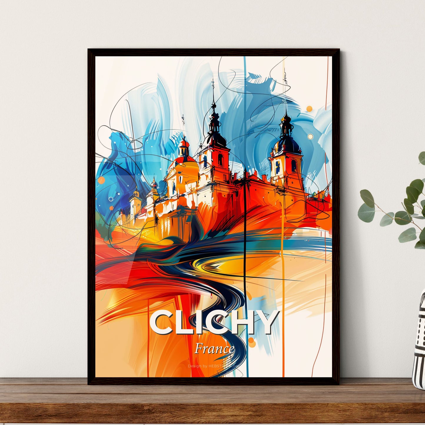 Vibrant Clichy, France - A Painting Of A Castle