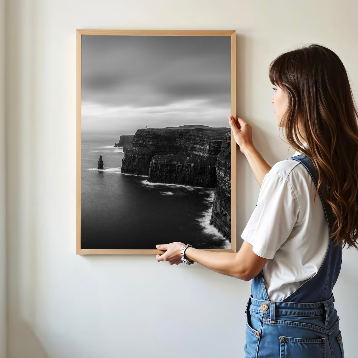 Cliffs of Moher Black & White Print – Ireland Landscape Wall Art