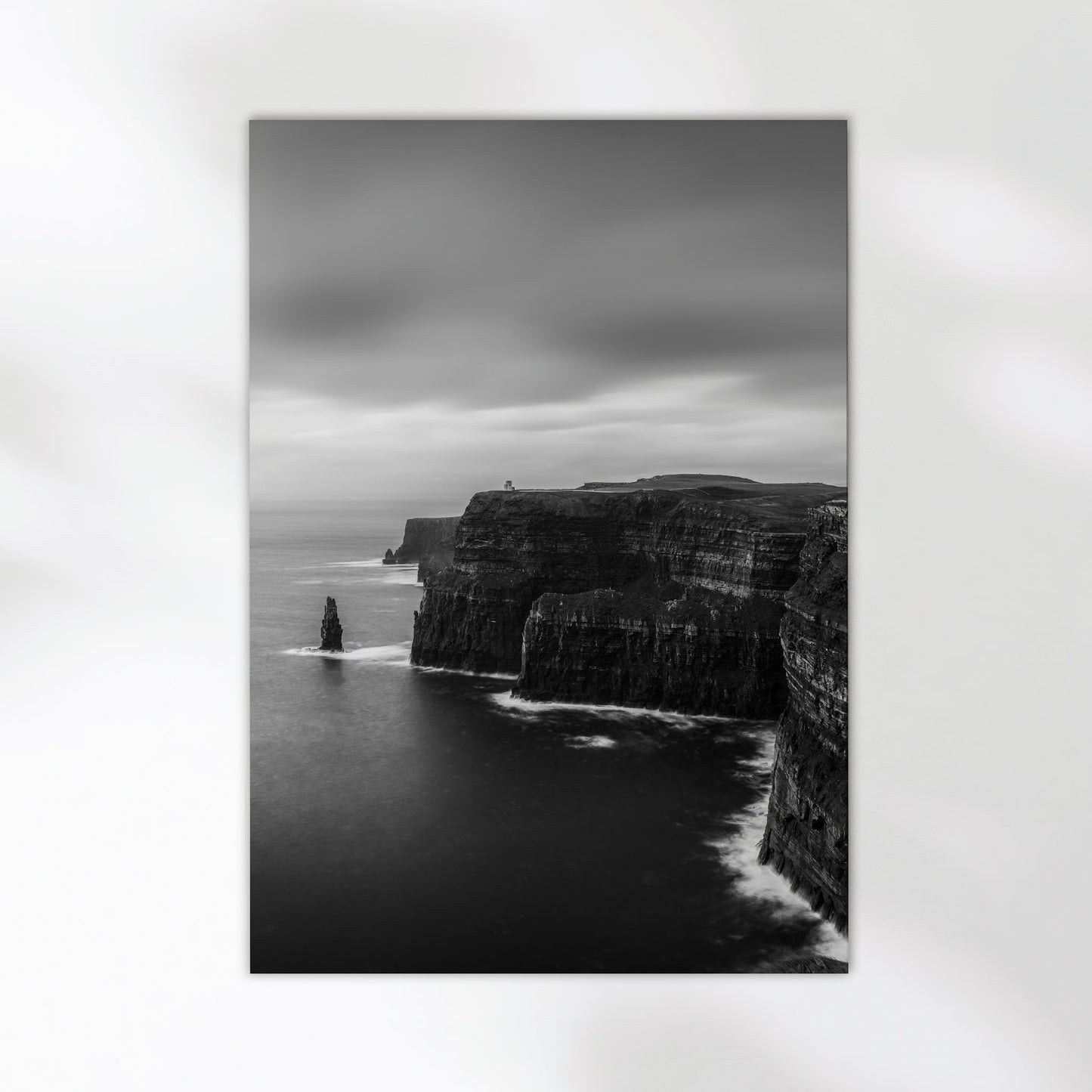 Cliffs of Moher Black & White Print – Ireland Landscape Wall Art