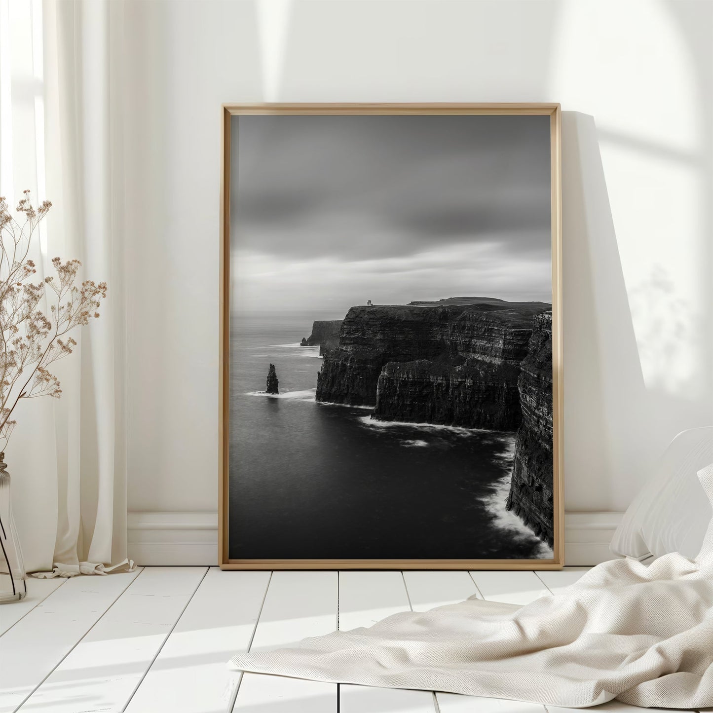 Cliffs of Moher Black & White Print – Ireland Landscape Wall Art