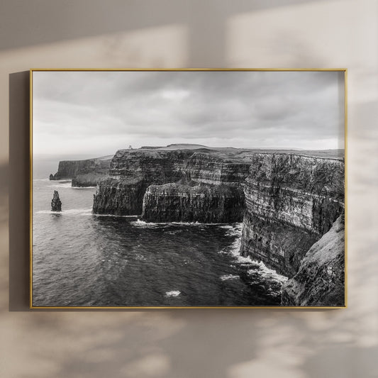 Cliffs of Moher, Ireland – Black and White Wall Art Print