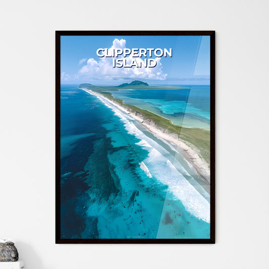Artistic Aerial Depiction of Clipperton Isla - Framed Art Print