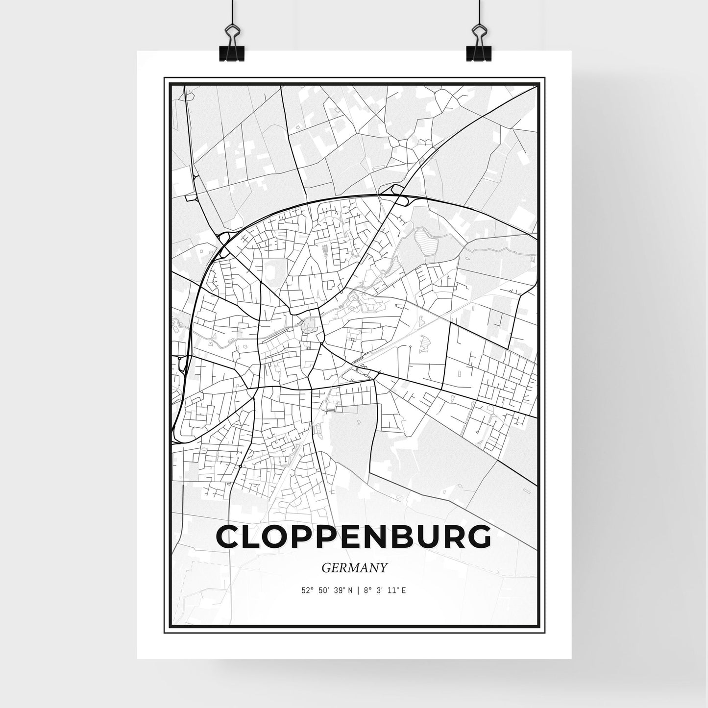 Cloppenburg Germany - Premium City Map Poster