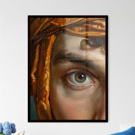 Exquisite Antique Baroque Power Gem Portrait: Vibrant Artistic Closeup captures the Beauty of Oil Painting Default Title