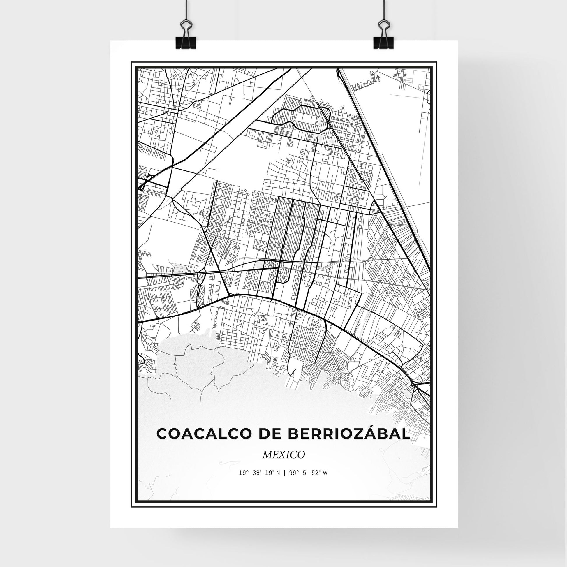 Coacalco de Berriozábal Mexico - Premium City Map Poster