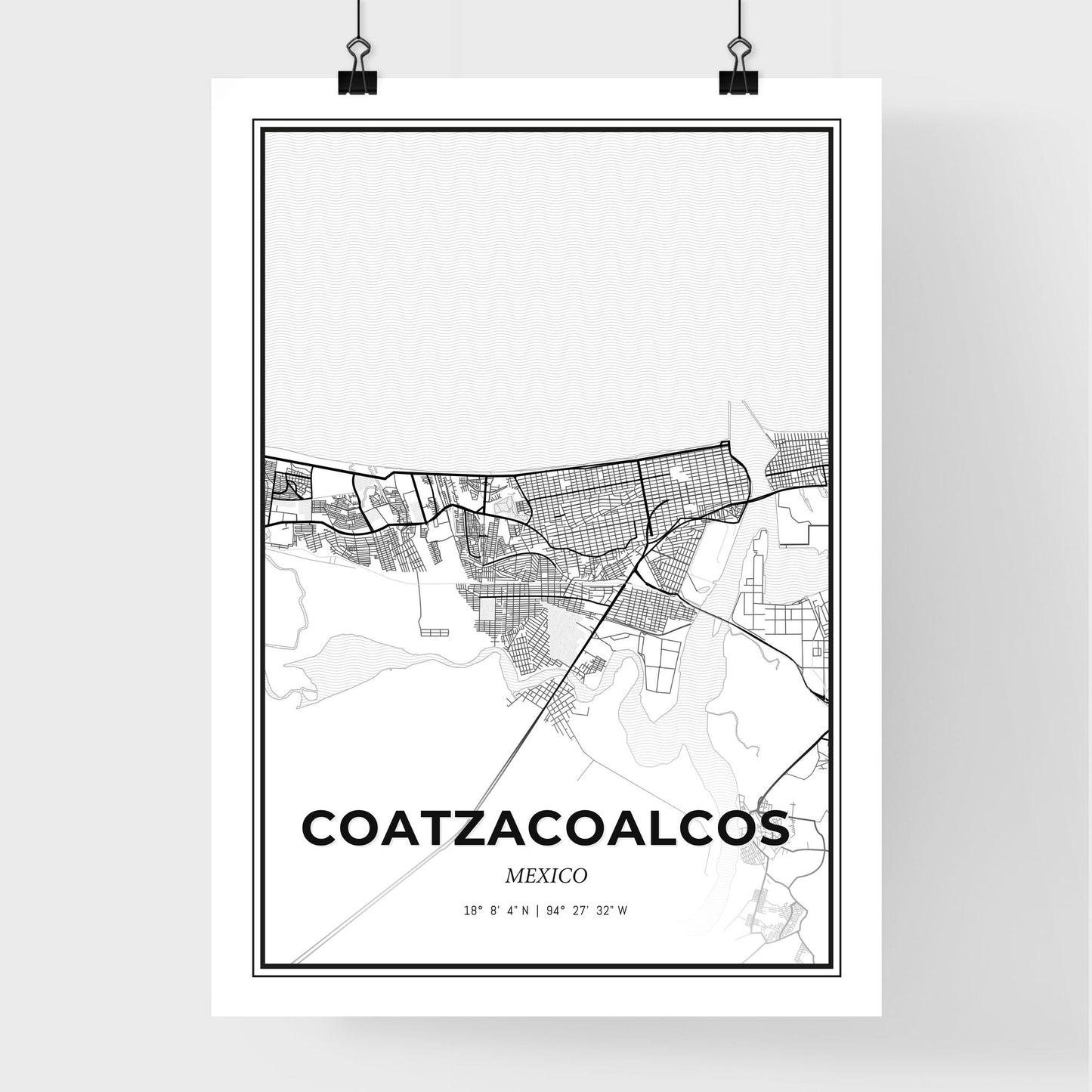 Coatzacoalcos Mexico - Premium City Map Poster