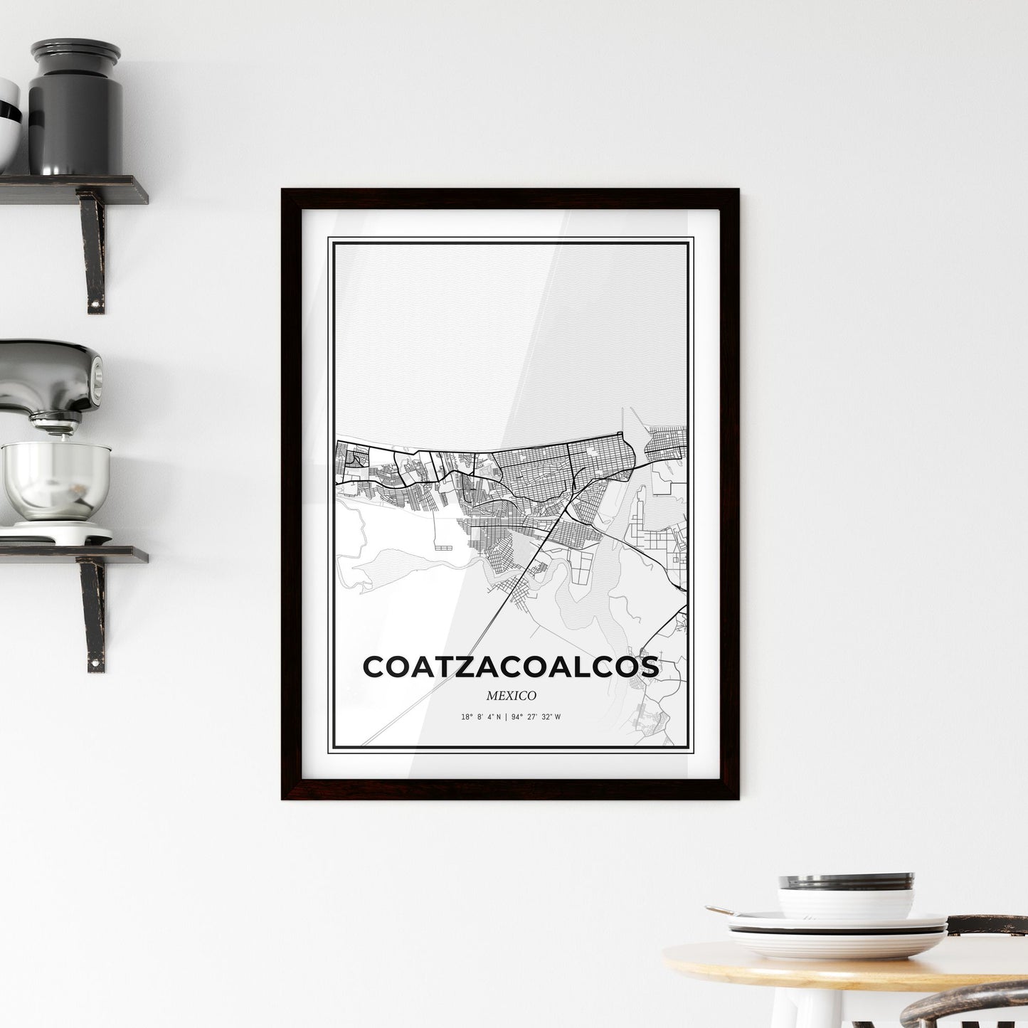 Coatzacoalcos Mexico - Minimal City Map