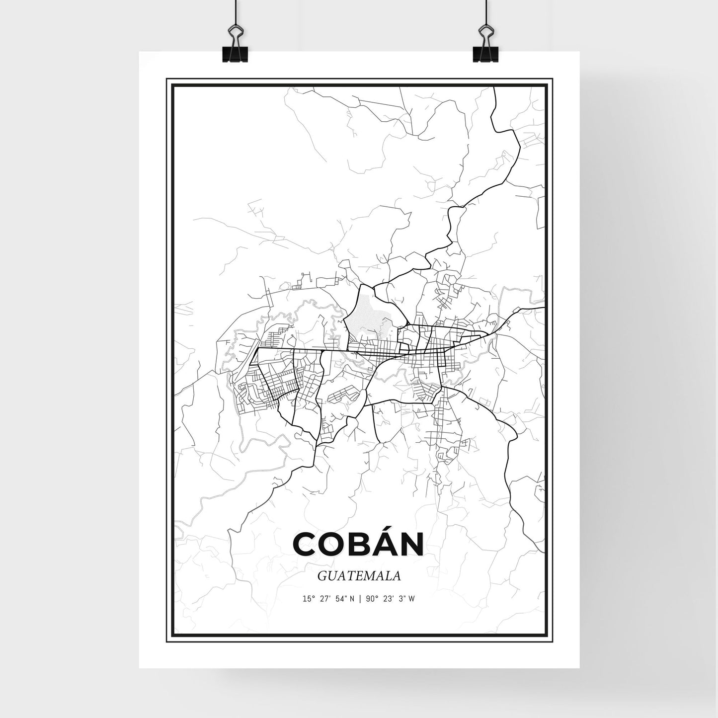 Cobán Guatemala - Premium City Map Poster