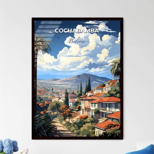 Cochabamba Skyline Landscape Art - Vibrant Cityscape Painting with Palm Trees and Mountain Views Default Title