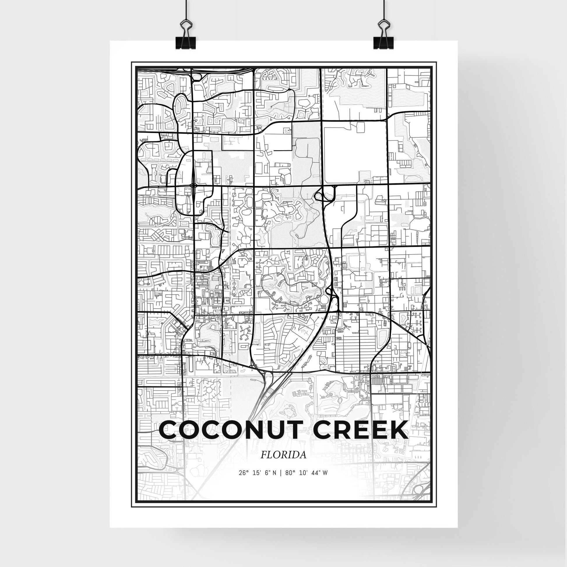 Coconut Creek Florida - Premium City Map Poster