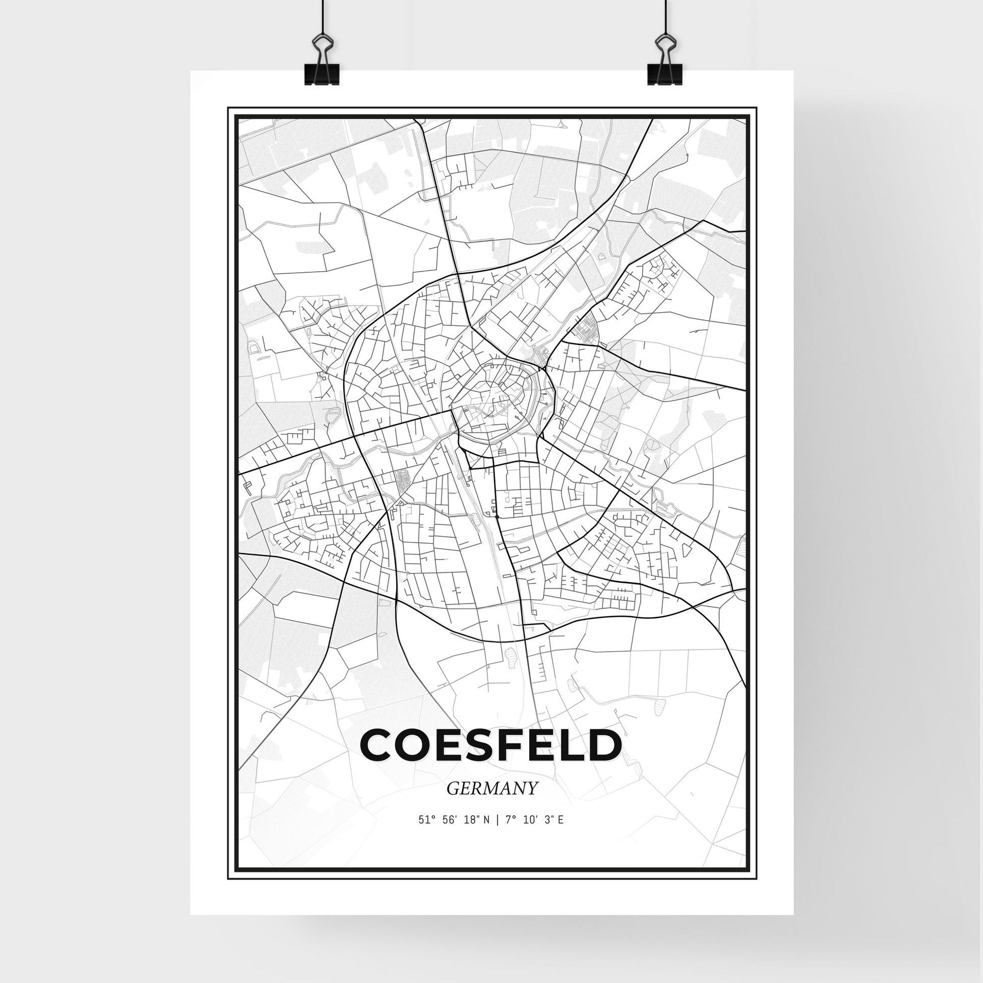 Coesfeld Germany - Premium City Map Poster