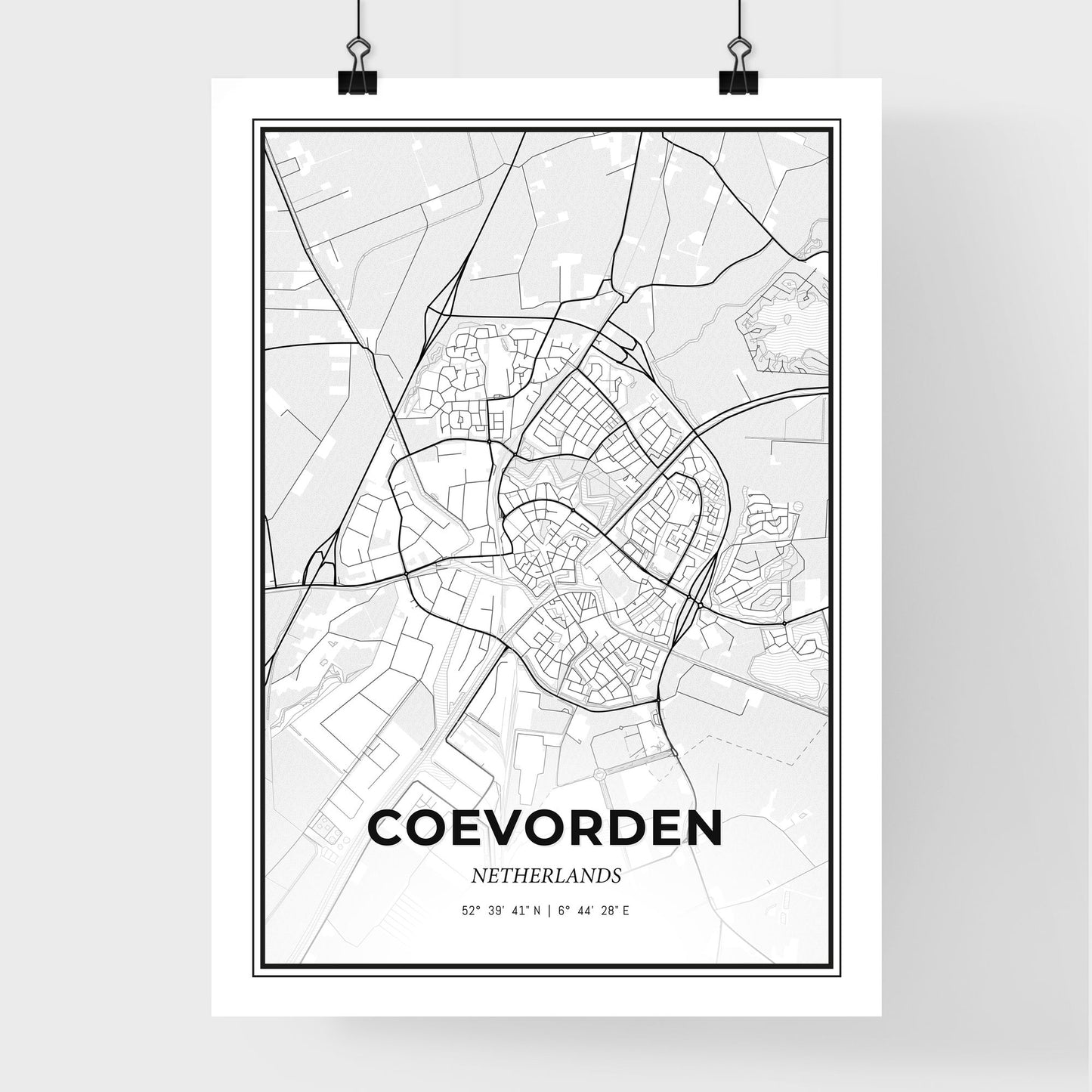  Coevorden Netherlands - Premium City Map Poster