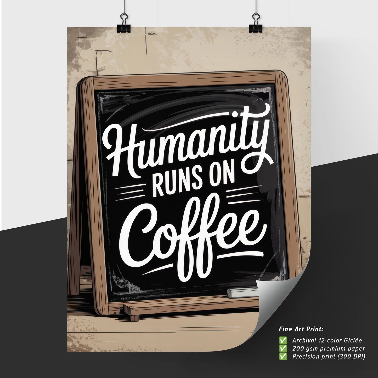 Coffee Lovers' Cafe Signage: Embracing Humanity's Dependence on Coffee for Daily Energy and Inspiration.