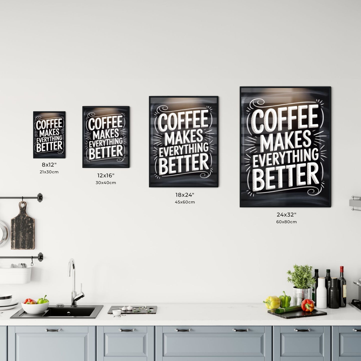 Coffee Makes Everything Better: A Whimsical Chalkboard Design Celebrating the Love for Coffee Chart