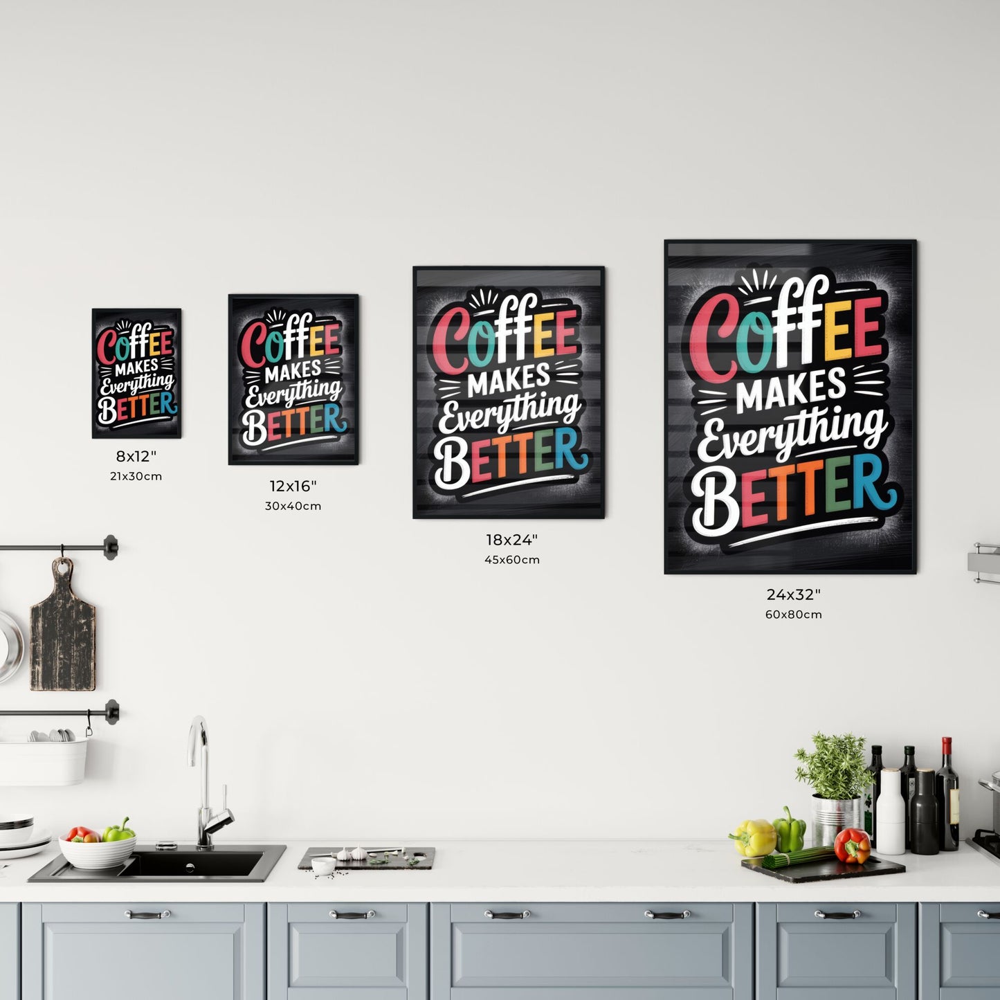 Coffee Makes Everything Better: A Vibrant and Motivational Typography Design for Coffee Lovers. Chart