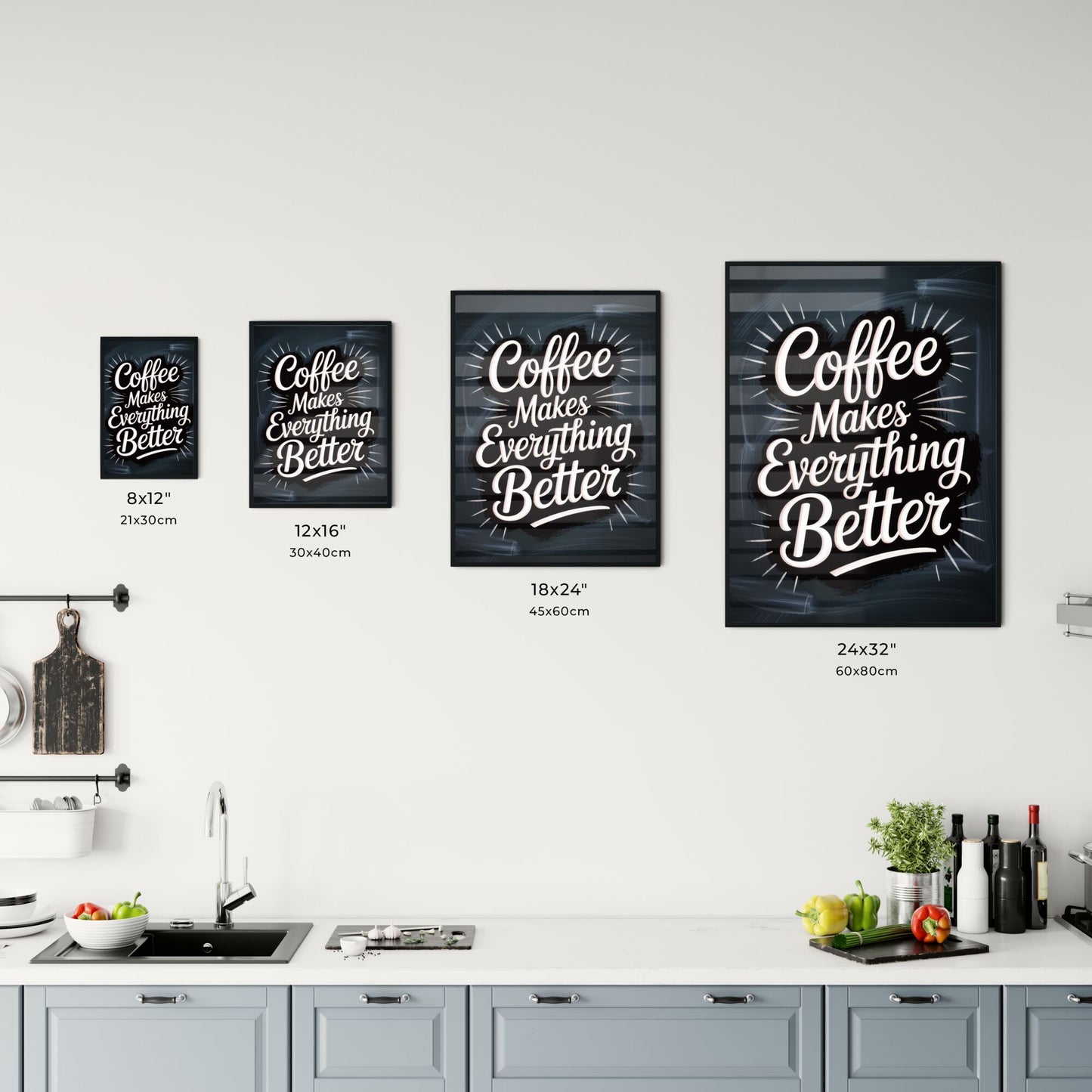 Coffee Makes Everything Better: A Stylish Typography Design for Coffee Enthusiasts and Motivational Lovers. Chart
