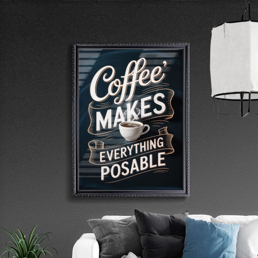 Coffee Makes Everything Possible: A Motivational Quote for Coffee Lovers and Enthusiasts