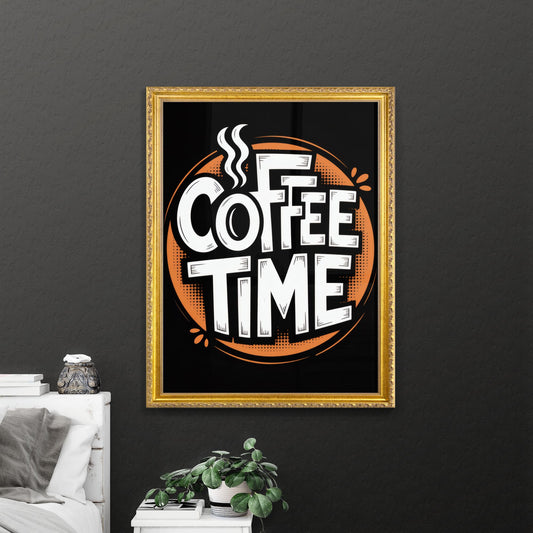 Coffee Time: Vibrant Retro Typography Design for Coffee Lovers and Cafés
