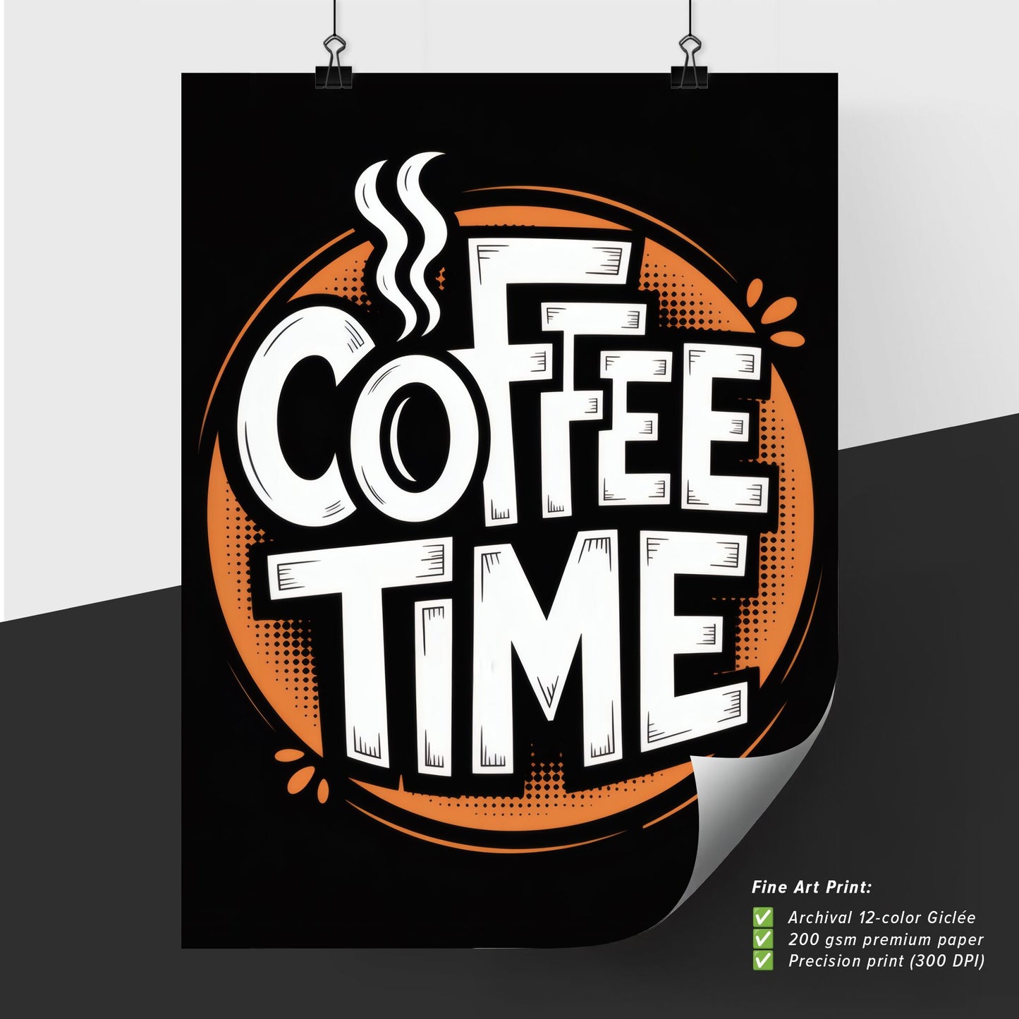 Coffee Time: Vibrant Retro Typography Design for Coffee Lovers and Cafés