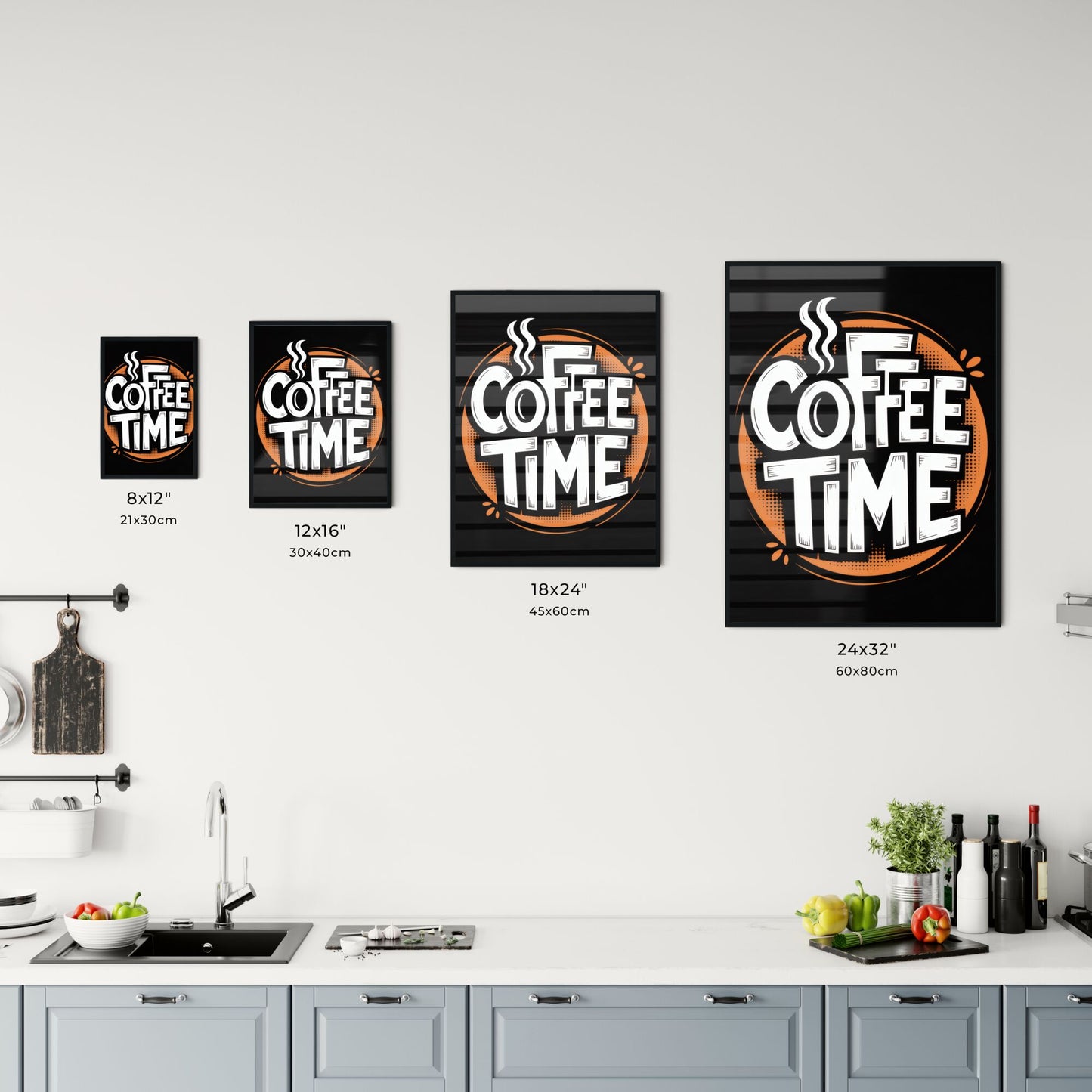 Coffee Time: Vibrant Retro Typography Design for Coffee Lovers and Cafés Chart
