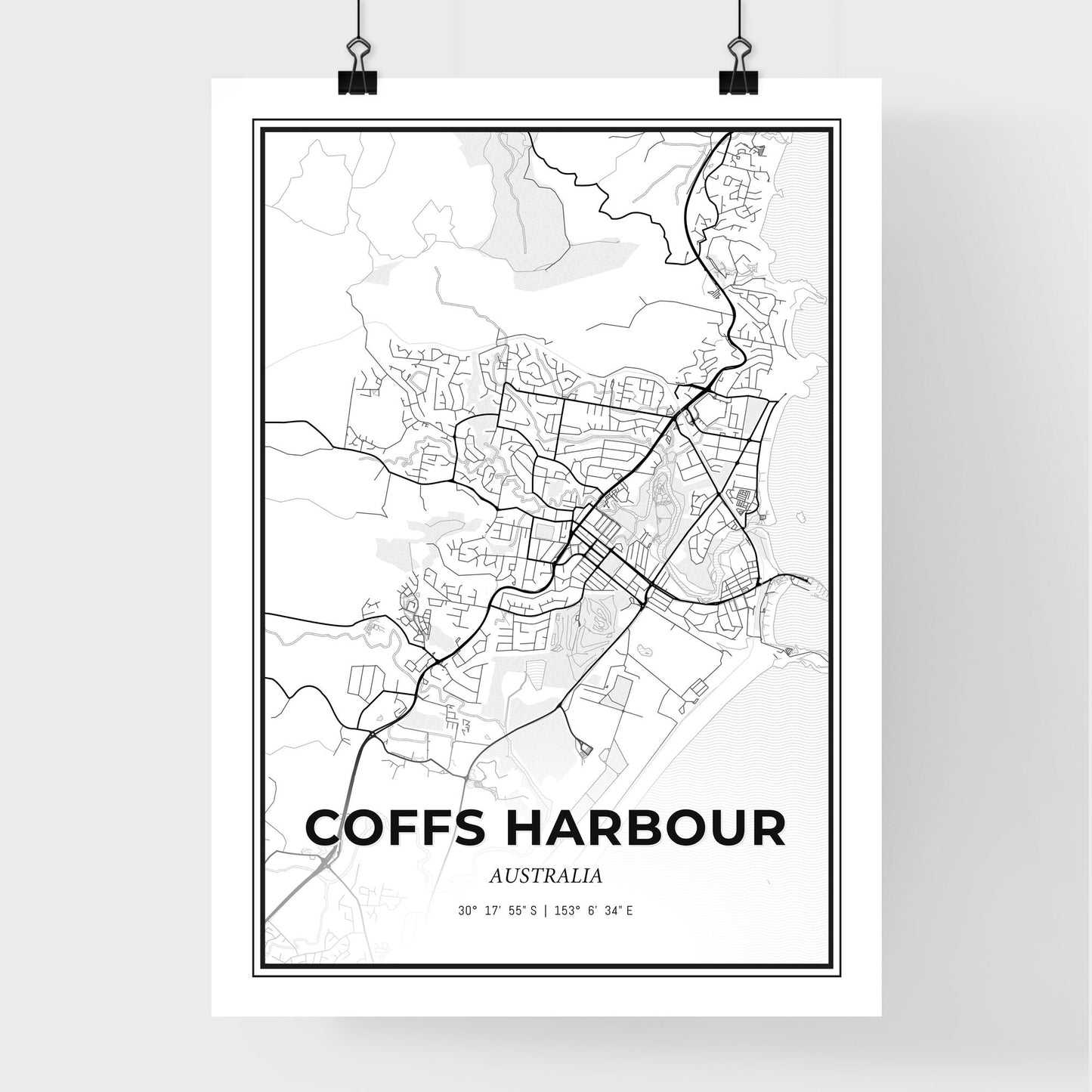 Coffs Harbour Australia - Premium City Map Poster