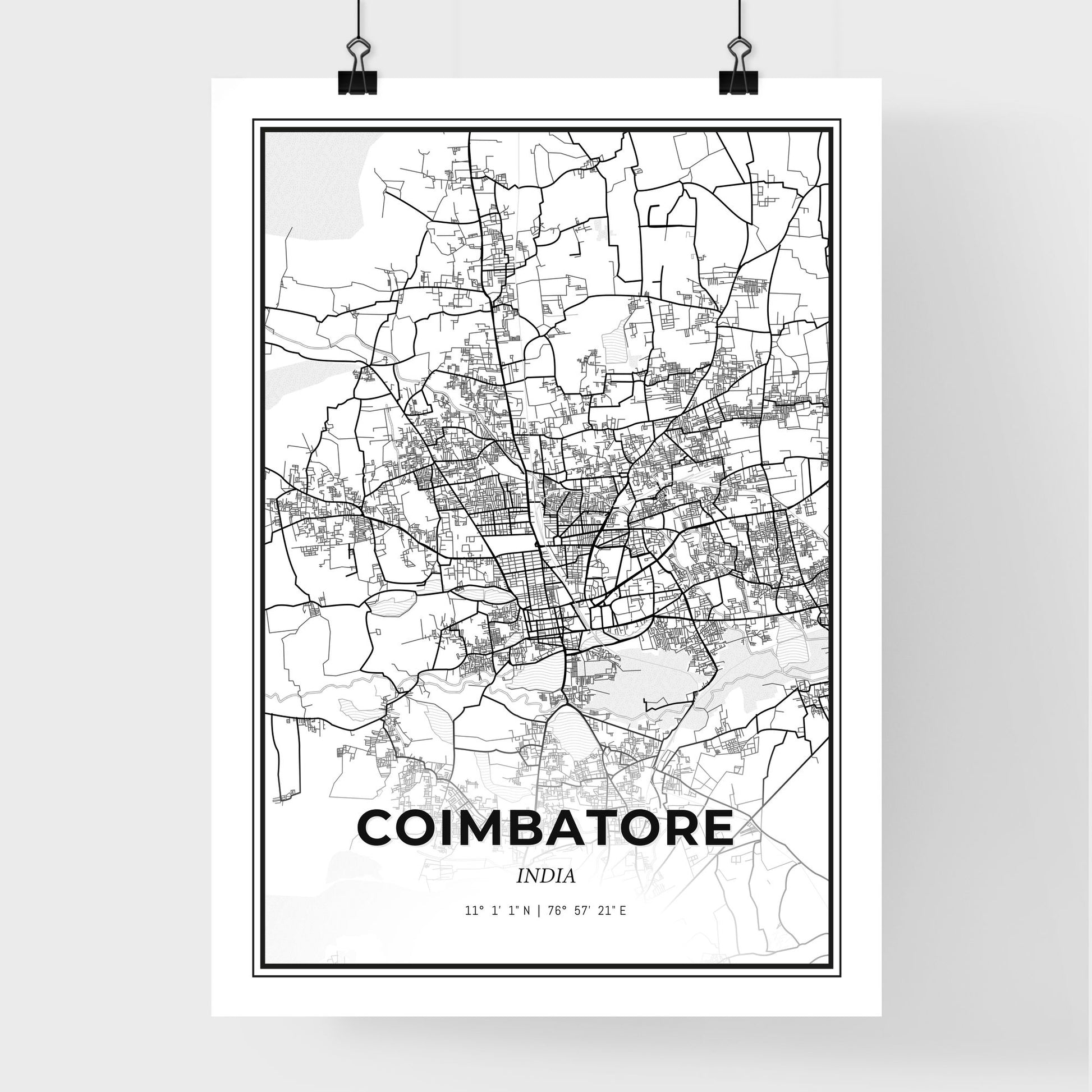 Coimbatore India - Premium City Map Poster