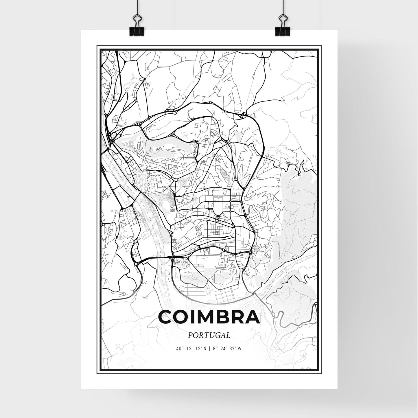 Coimbra Portugal - Premium City Map Poster