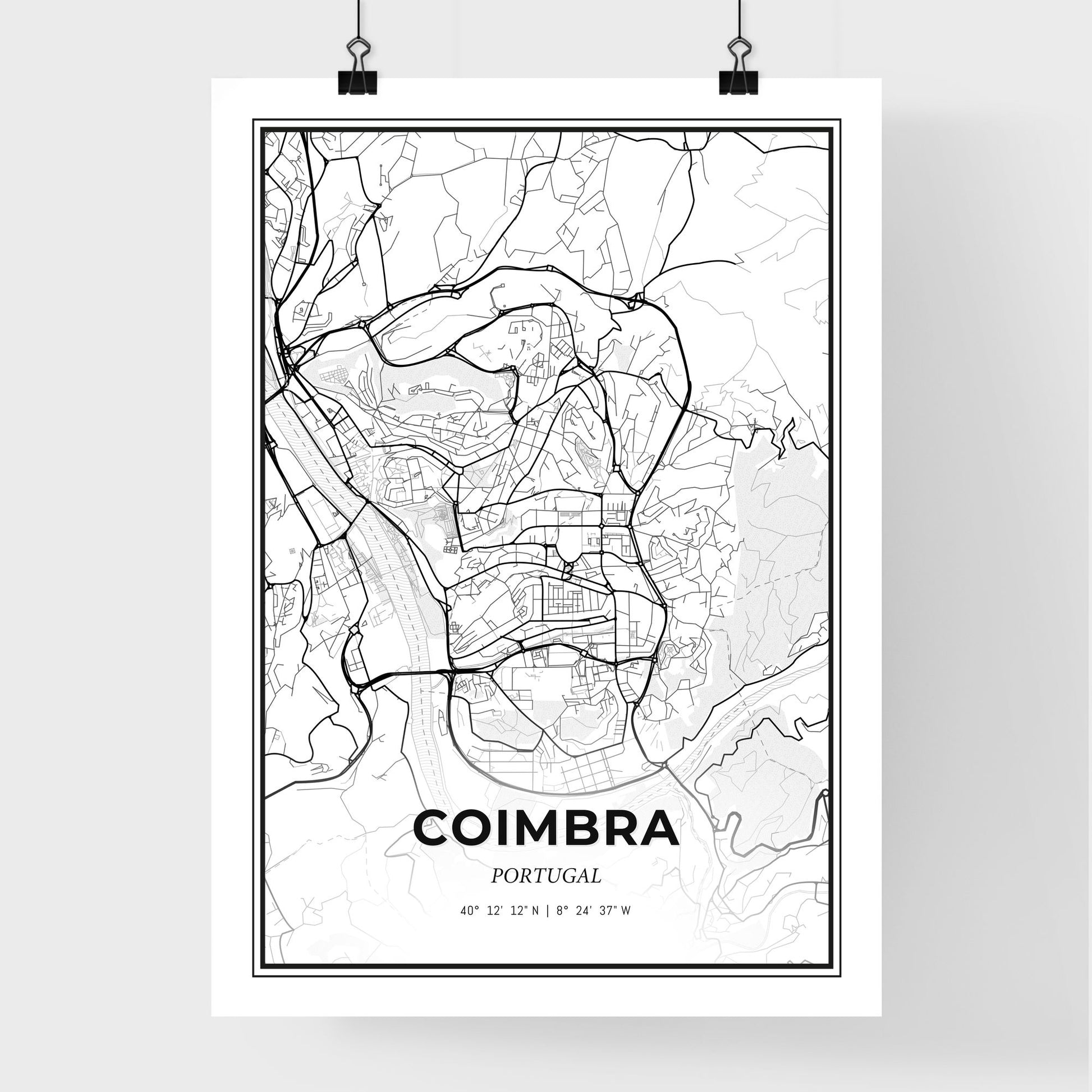 Coimbra Portugal - Premium City Map Poster