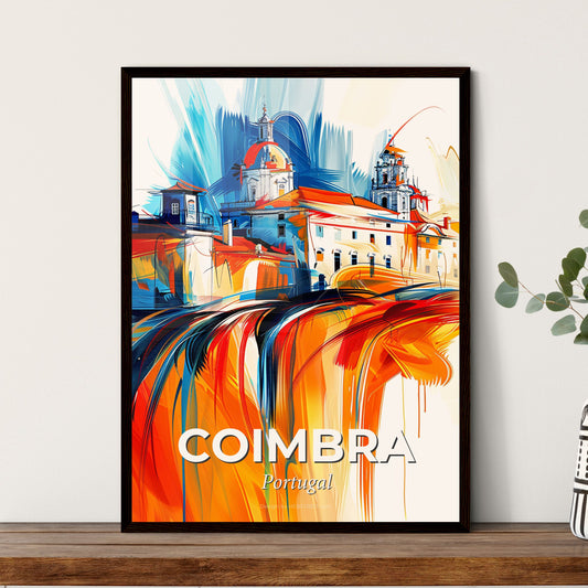 Vibrant Coimbra, Portugal - A Painting Of A Building