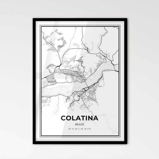 Colatina Brazil - Scandinavian Style City Map for Modern Home Decor