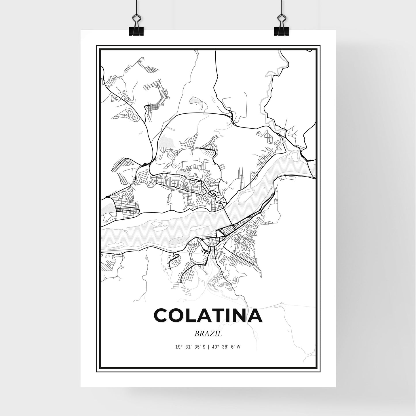 Colatina Brazil - Premium City Map Poster