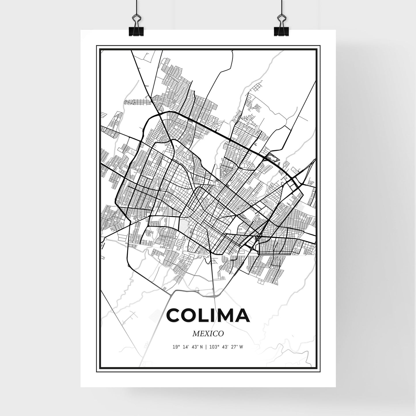 Colima Mexico - Premium City Map Poster