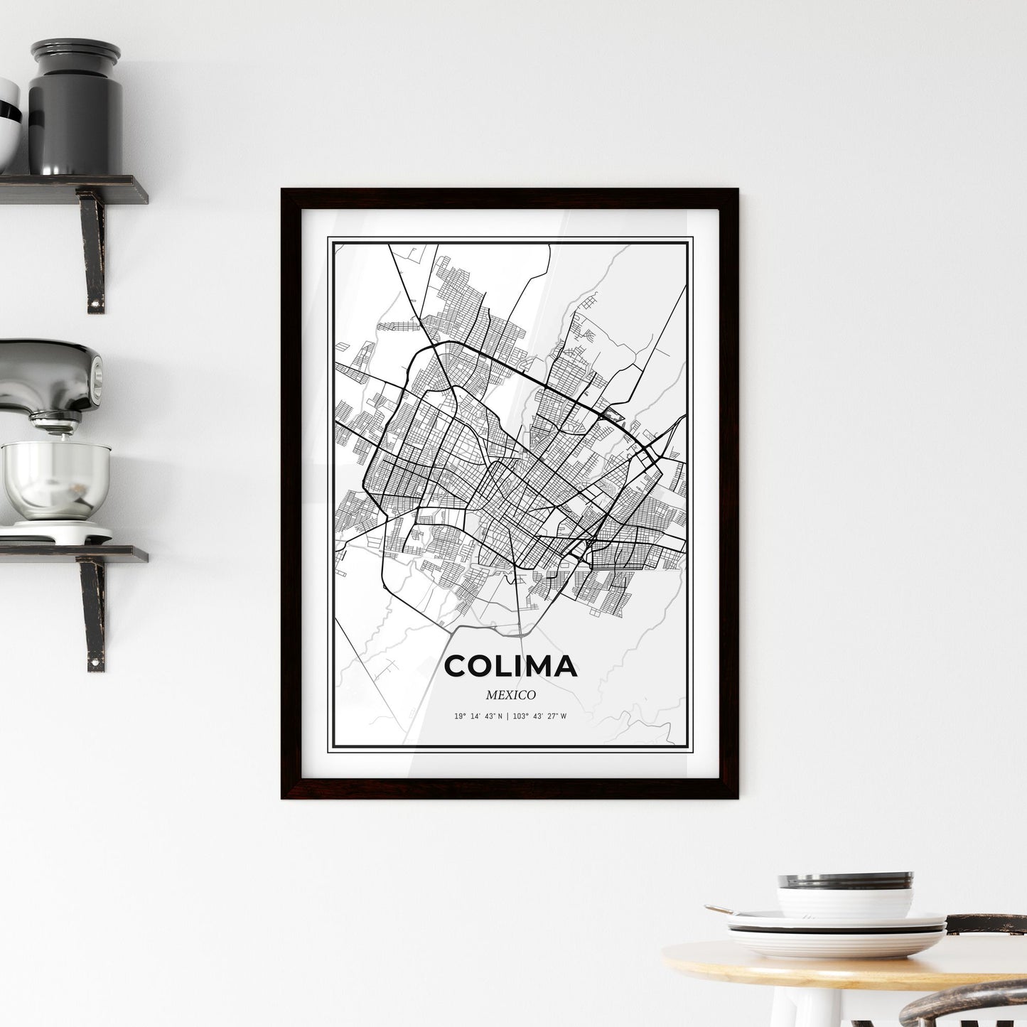 Colima Mexico - Minimal City Map