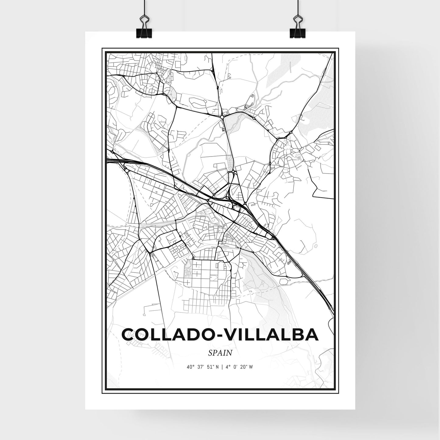 Collado-Villalba Spain - Premium City Map Poster