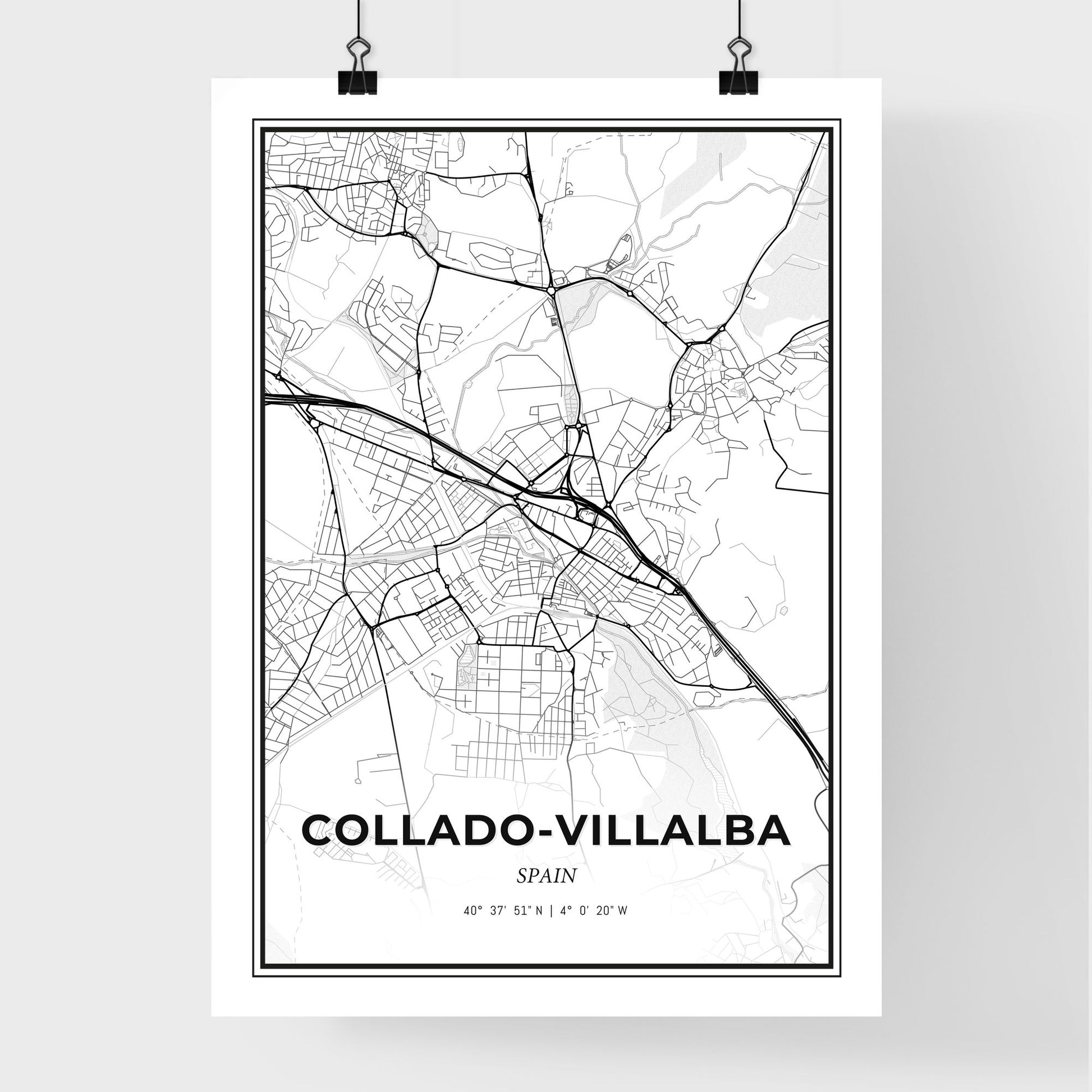 Collado-Villalba Spain - Premium City Map Poster