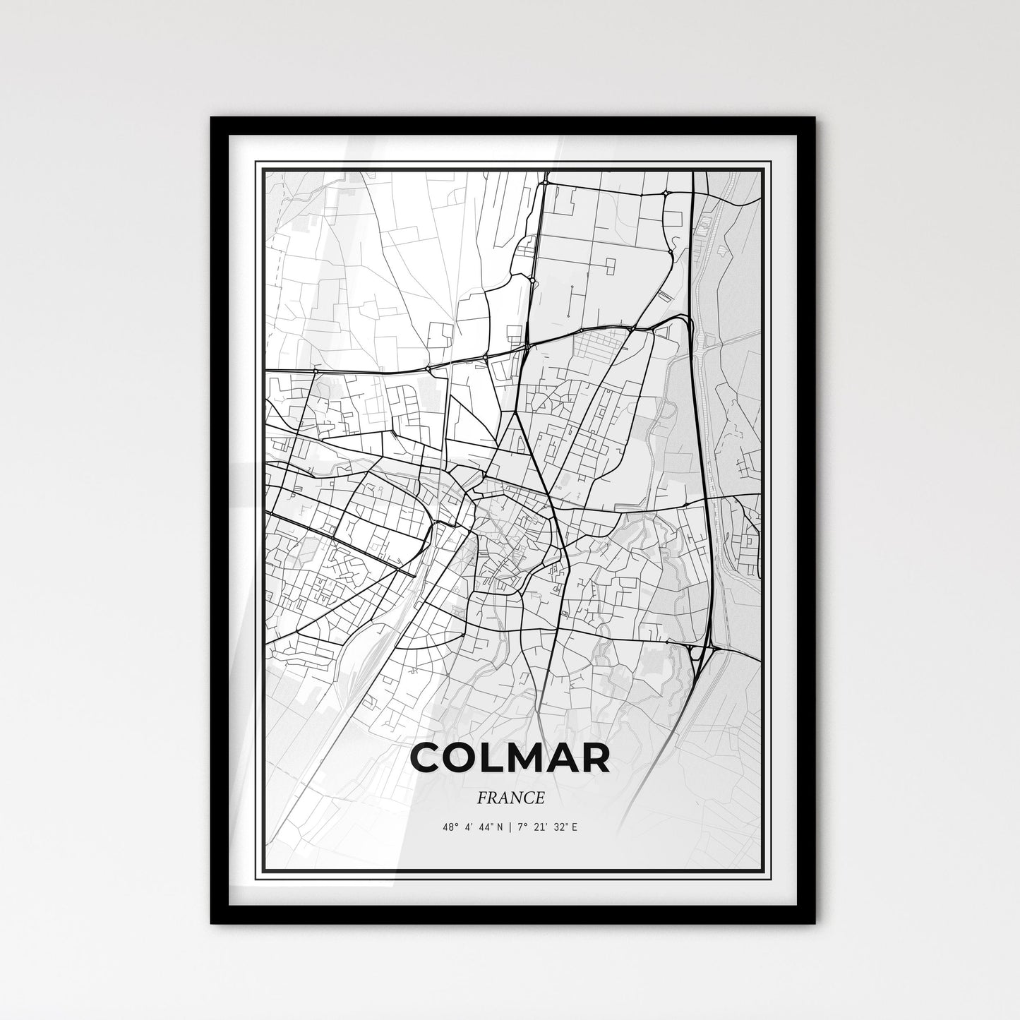 Colmar France - Scandinavian Style City Map for Modern Home Decor