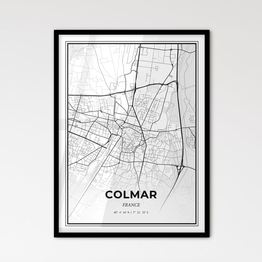 Colmar France - Scandinavian Style City Map for Modern Home Decor